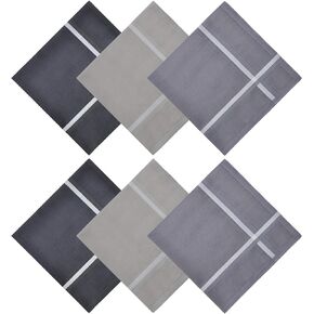 Soft Cotton Handkerchief for Men, 100% Pure Cotton Hankies, Gift Set, Pack of 6