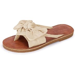 FISACE Womens Slip On Flip Flops Ring Toe Strappy Summer Gladiator Flat Sandals