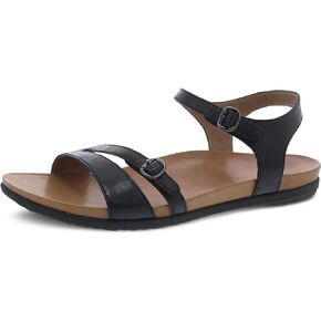 Dansko Janelle Adjustable Sandal for Women – Leather Linings and Uppers For All-Day Comfort – Dual Density EVA Footbed and Lightweight Rubber Outsole for Long-Lasting Wear