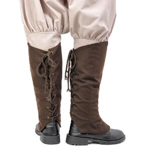 Medieval Linen Leg Covers for Boots Pirate Cosaplay Renaissance Costume Accessories