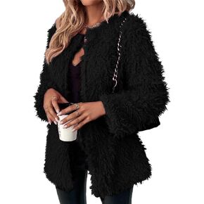RED DOT BOUTIQUE 690 - مقاس كبير مفتوح من الأمام بياقة شلال وأكمام طويلة معطف غامض وردي فاقع فوشيا in Kuwait