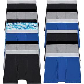 BILLIONHATS 12 Pack Boys Cotton Underwear Boxer Briefs, Underpants for Children, Bulk Kids Boxer Brief Packs