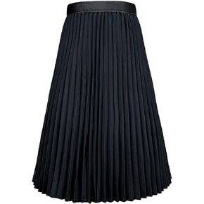 Chiffon Pleated Skirt for Girls High Waist Elastic A-Line Boho Swing Maxi Long Skirt in Kuwait