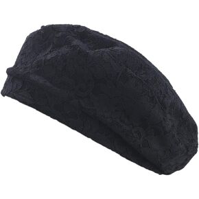 Lightweight Beret Hat for Women Hollow Out Crochet Berets French Lace Beret Cap for Autumn Summer