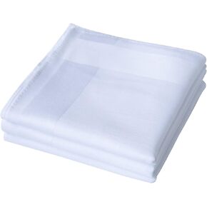 Men's Cotton Handkerchiefs Solid White Large Hankies