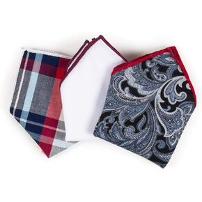 MELIFLUOS DESIGNED IN SPAIN Pocket Square Handkerchief Hanky For Elegant Men Suit Tuxedo Wedding Party 3 PCS