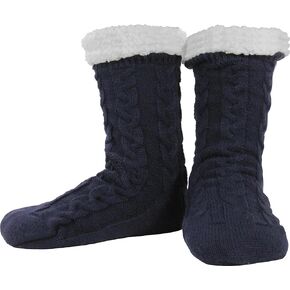 BenSorts Men Fuzzy Slipper Socks with Grippers Non Slip Indoor House Socks Christmas Gifts