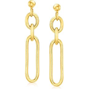Ross-Simons Italian 18kt Gold Over Sterling Paper Clip Drop Earrings