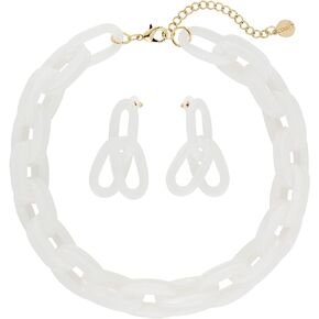 Coiris Double Layer Acrylic Resin Link Collar Necklaces Chunky Chain Collar Necklace Statement Fashion Paperclip Oval Choker Chain Jewelry