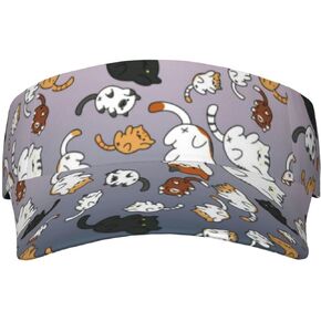 Cute Cat Hats Sun Visors for Women Men Cat Print Sports Sun Visor Hats Sun Protection Cap Hats Unisex