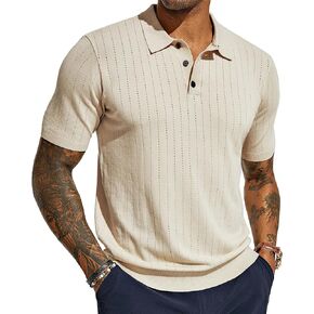 PJ PAUL JONES Men's Knit Polo Shirts Lightweight Short Sleeve Pullover Golf Shirts