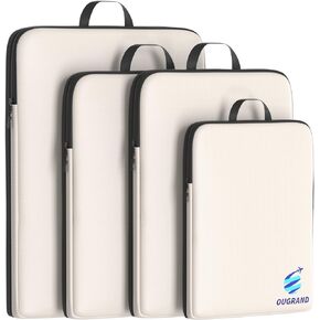Compression Packing Cubes for Travel - Expandable Luggage Packing Organizers Compression Packing Cubes 4 Set for Carry-on Suitcases Travel Essentials Bags