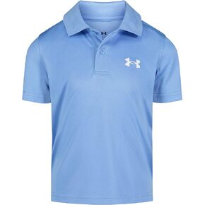 Under Armour Boys' Short Sleeve Ua Match Polo Collared Shirt, Chest Logo, Soft & Comfortable, Carolina Blue, 4