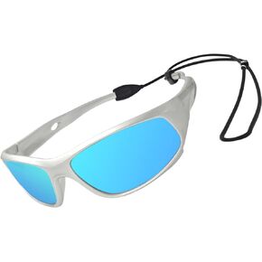 Kids Polarized Unbreakable Sports Flexible Square Sunglasses With Strap UV400 Protection for Kids Boys Girls Children