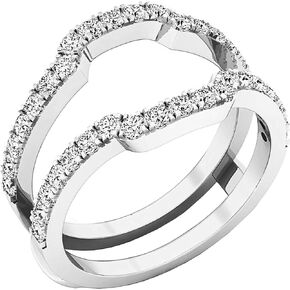 Dazzlingrock Collection Cubic Zirconia Wedding Band Enhancer Guard Ring for Women (0.75 ctw, Color White, Clarity Clean) in 925 Sterling Silver
