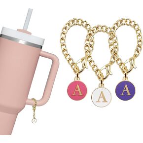 Personalized 3PCS Name ID Letter Charms for Stanley Tumbler, Enhance Your Stanley Cup with Initial Name ID Handle Accessories W