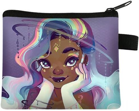 حقيبة مكياج للأطفال مصنوعة من الرسوم المتحركة ومحفظة للعملات المعدنية وحقيبة مكياج لطيفة للفتيات الأفريقيات ومحفظة للأطفال للأولاد والبنات (1) in Kuwait