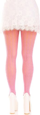 Leg Avenue Womens Sweetheart Striped Net Tights With Keyhole and Mini Bow DetailTights in Saudi Arabia