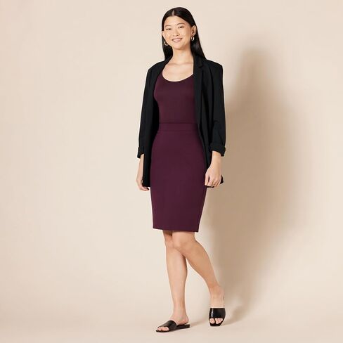 Amazon Essentials Women's Ponte Pull-On Above The Knee Fitted Pencil Skirt in Saudi Arabia