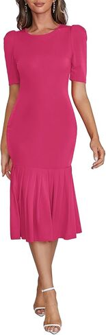 فستان Umenlele للسيدات بقصة ذيل السمكة وحفلات الكوكتيل وحفلات الزفاف الرسمية وحفلات الزفاف متوسطة الطول in Kuwait