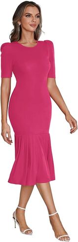 فستان Umenlele للسيدات بقصة ذيل السمكة وحفلات الكوكتيل وحفلات الزفاف الرسمية وحفلات الزفاف متوسطة الطول in Kuwait