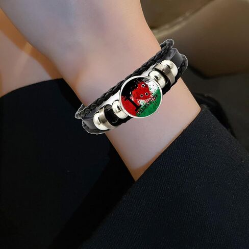 6 Pack Free Palestine Bracelet Palestine Free Flag Pattern Adjustable Wrap Bracelets Supports Palestine for Men Women in Kuwait