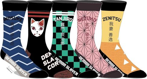 Bioworld Demon Slayer Adult Crew Socks 5-Pack in Saudi Arabia