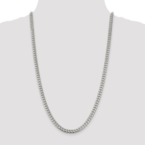 Solid 925 Sterling Silver 6.00mm Domed Curb Cuban Chain Necklace - with Secure Lobster Lock Clasp in Saudi Arabia