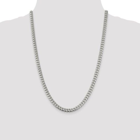 Solid 925 Sterling Silver 6.00mm Domed Curb Cuban Chain Necklace - with Secure Lobster Lock Clasp in Saudi Arabia