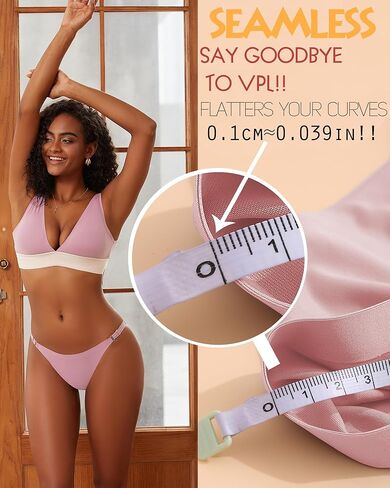 ملابس داخلية ROSYCORAL قابلة للتعديل بدون خياطة للنساء، سراويل بيكيني مثيرة بدون عرض عالية القطع، 6 قطع S-XL in Kuwait