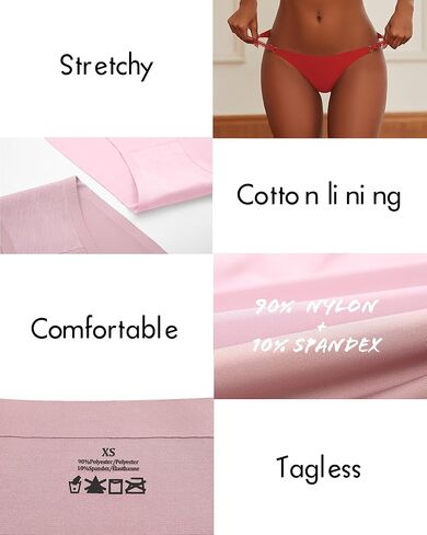 ملابس داخلية ROSYCORAL قابلة للتعديل بدون خياطة للنساء، سراويل بيكيني مثيرة بدون عرض عالية القطع، 6 قطع S-XL in Kuwait
