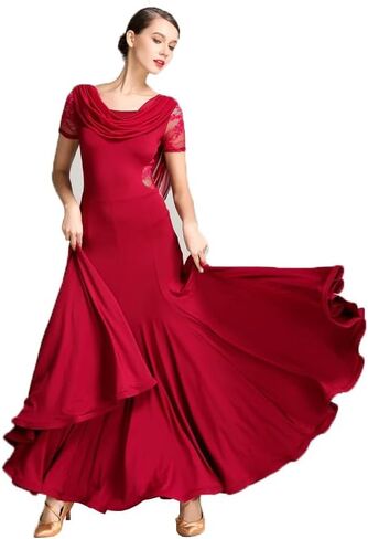 Exquisite lace Ballroom Dance Waltz Tango Standard Competition Dance Dress in Kuwait