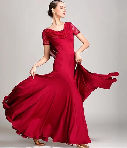 Exquisite lace Ballroom Dance Waltz Tango Standard Competition Dance Dress in Kuwait