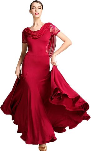Exquisite lace Ballroom Dance Waltz Tango Standard Competition Dance Dress in Kuwait