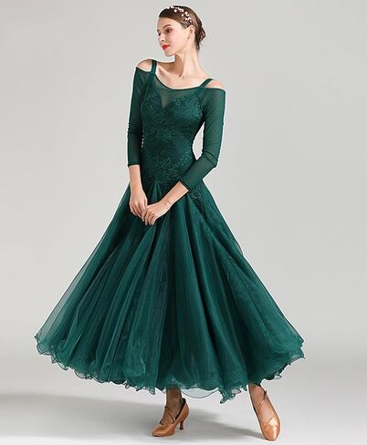 Exquisite lace Ballroom Dance Waltz Tango Standard Competition Dance Dress in Saudi Arabia