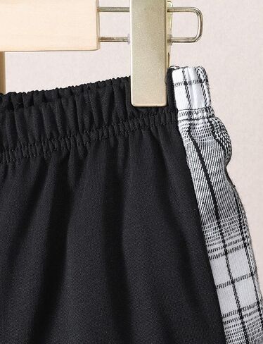 Little Boys Two Pieces Outfit Kids Plaid Color Front Button Down Hoodie Sweatshirt and Jogger Sweatpants Sets in Kuwait