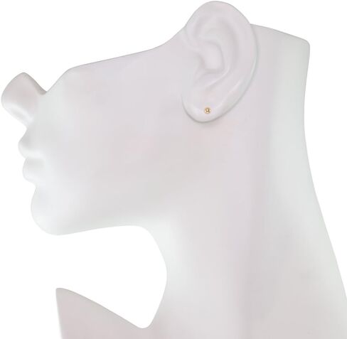 أقراط بريمة مرصعة بالذهب الأصفر عيار 14 قيراط مع دعامات 5 مم، 2 مم - 10 مم in Kuwait