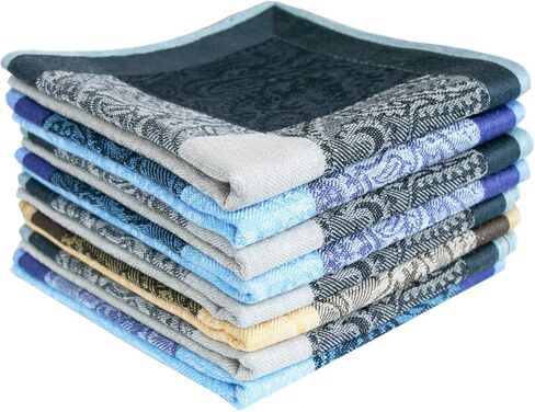 Mens Soft Cotton Handkerchiefs Paisley Assorted Hankies Gift Set in Saudi Arabia