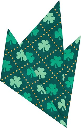 Jacob Alexander Men's Happy Saint Patrick's Day Shamrock in Diamond Shape Dotted Lines Pocket Square - Dark Green in Saudi Arabia