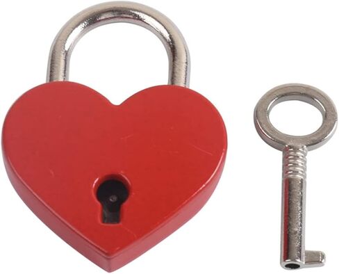 Red Heart Shape Mini Padlock, Key Lock with Key, Suitable for Luggage Diary Book Storage Jewelry Box Travel Bags Valentine Gift Luggage Locks in Saudi Arabia