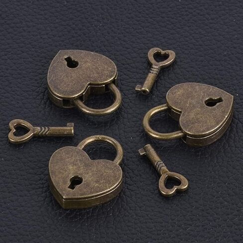 Red Heart Shape Mini Padlock, Key Lock with Key, Suitable for Luggage Diary Book Storage Jewelry Box Travel Bags Valentine Gift Luggage Locks in Saudi Arabia