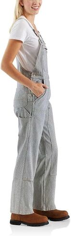 Carhartt womens Brewster Double Front Railroad Striped Bib Overalls in Saudi Arabia