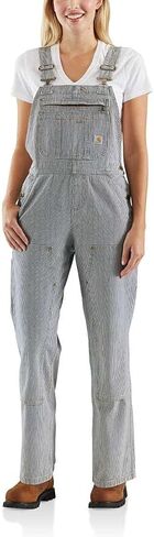 Carhartt womens Brewster Double Front Railroad Striped Bib Overalls in Saudi Arabia
