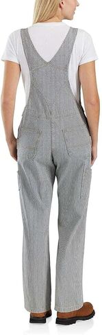 Carhartt womens Brewster Double Front Railroad Striped Bib Overalls in Saudi Arabia