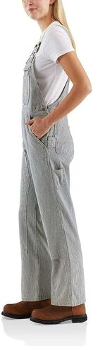 Carhartt womens Brewster Double Front Railroad Striped Bib Overalls in Saudi Arabia