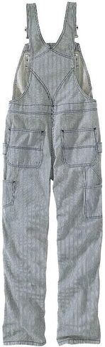 Carhartt womens Brewster Double Front Railroad Striped Bib Overalls in Saudi Arabia