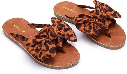 FISACE Womens Bow Flat Sandals Flip Flops Slide Sandals Summer Beach Shoes in Saudi Arabia