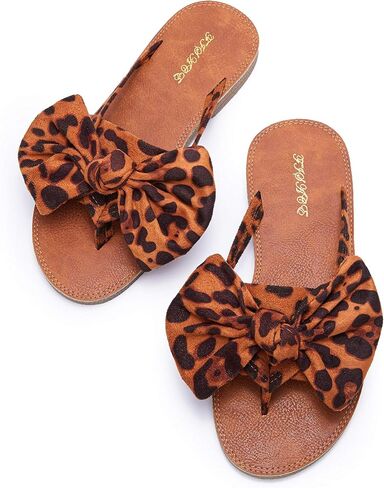 FISACE Womens Bow Flat Sandals Flip Flops Slide Sandals Summer Beach Shoes in Saudi Arabia
