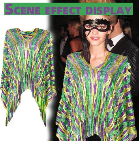 ماردي غرا المعطف ماردي غرا قناع للنساء أصفر أخضر أرجواني ماردي غرا أزياء النساء ماردي غرا كيب شال قناع تنكر ماردي غرا الملحقات للنساء الفتيات ماردي غرا لوازم الحفلات in Kuwait