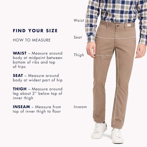 Tommy Hilfiger Men's Big & Tall Stretch Cotton Chino Pants in Classic Fit in Saudi Arabia